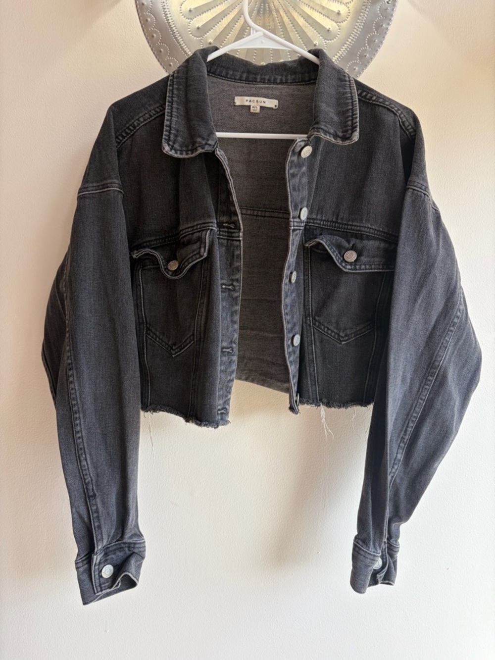PacSun Gray Washed Denim Jacket